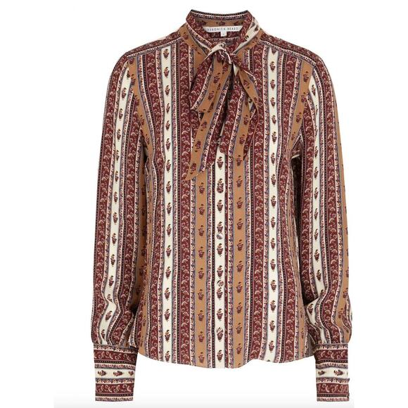 Veronica Beard Tops - Veronica Beard Kamila Stripe Boho Blouse Size 10 - 1 Button Missing